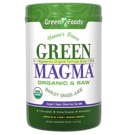Green Magma 300 g - sproszkowany sok z jęczmienia ekologiczny BIO EKO, Green Foods, USA